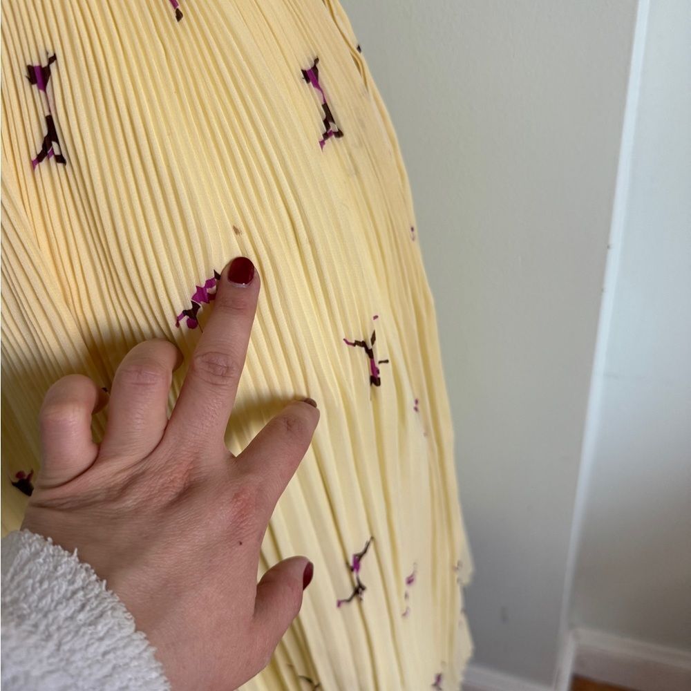 1970/80s Japanese Canary Yellow Ballet core Pleated Skirt with Acrobats Pattern - Picture 15 of 15